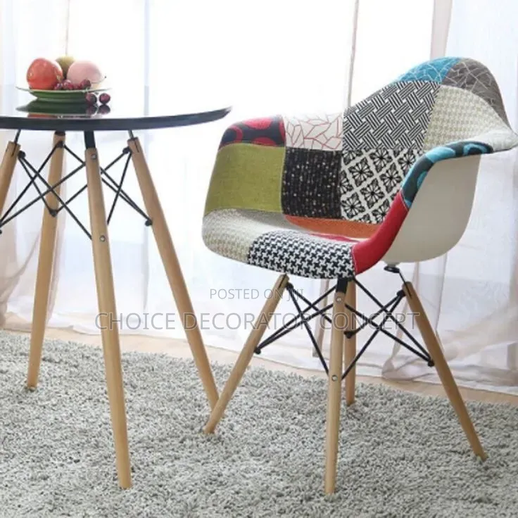 Vibrant Fabric Patchwork Lounge Chair