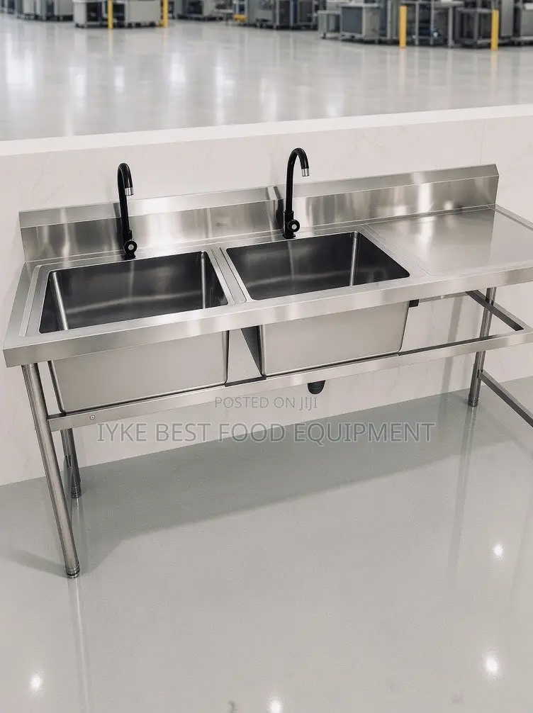 Double Bowl Stainless Steel Sink With Side