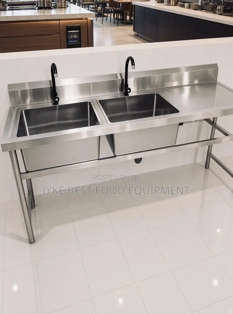 Double Bowl Stainless Steel Sink With Side