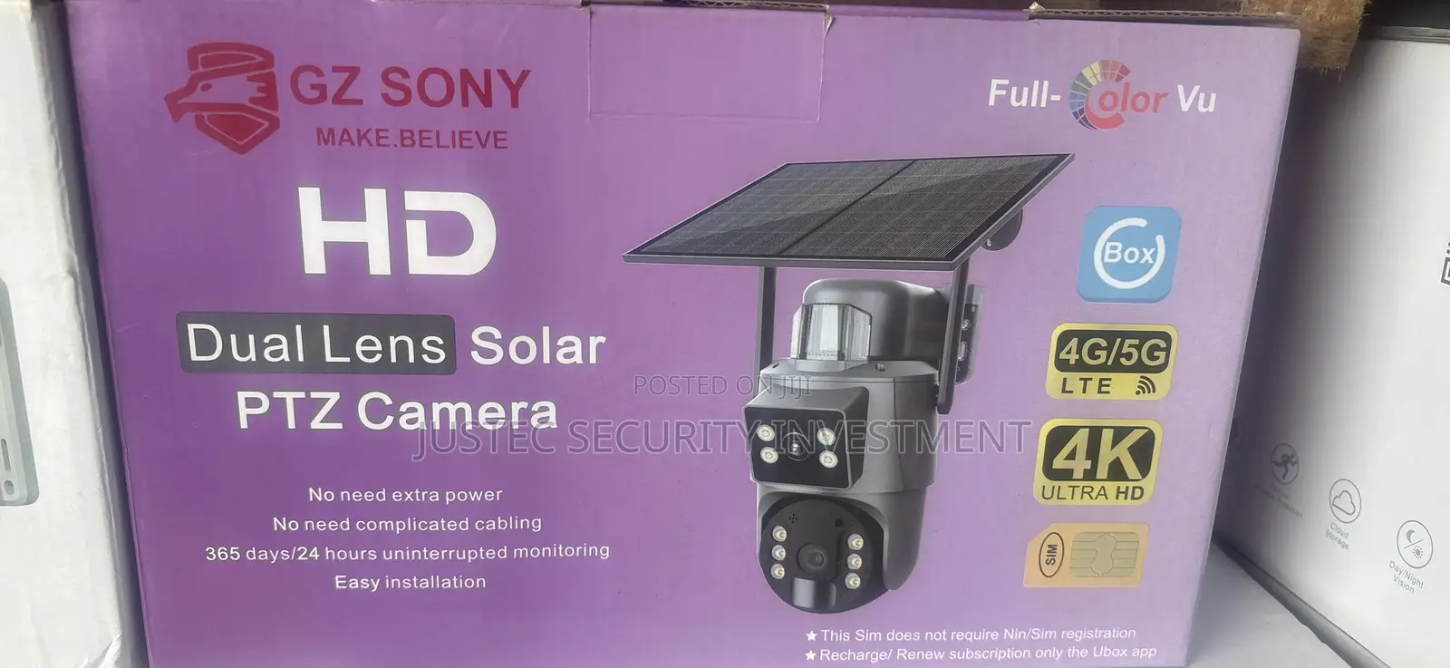 4g Ubox Solar Camera Dual Lense