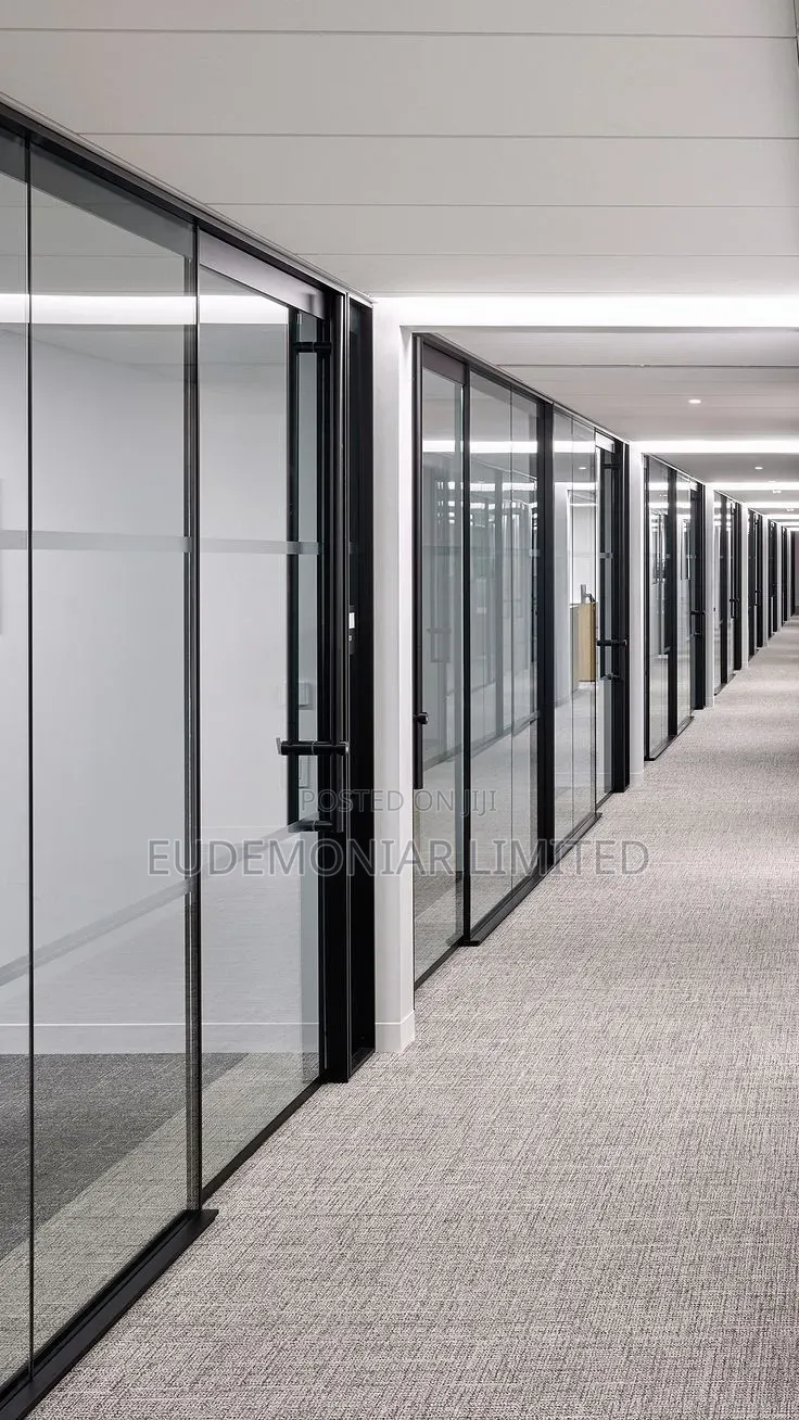 Black-Framed Glass Partitioning for Modern Offices
