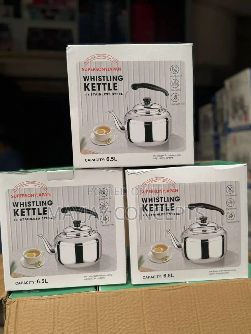 SUPERSONY JAPAN 6.5L Stainless Steel Whistling Kettle for Fast Boiling