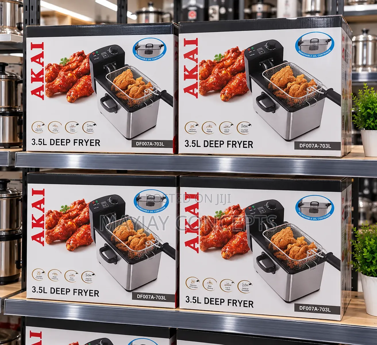 AKAI 3.5L Electric Deep Fryer With Adjustable Temperature–DF007A-703l