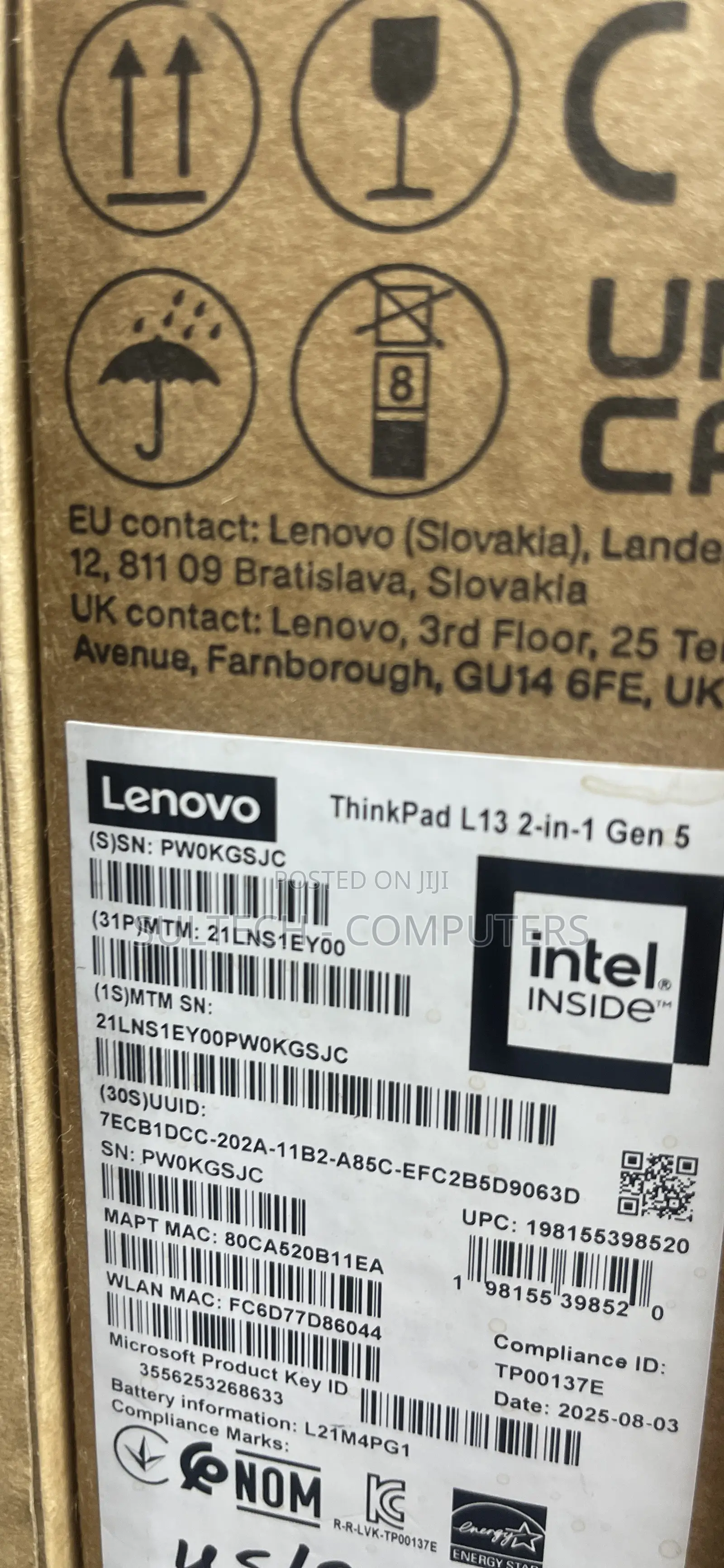 New Laptop Lenovo ThinkPad L13 Yoga 32GB Intel SSD 512GB
