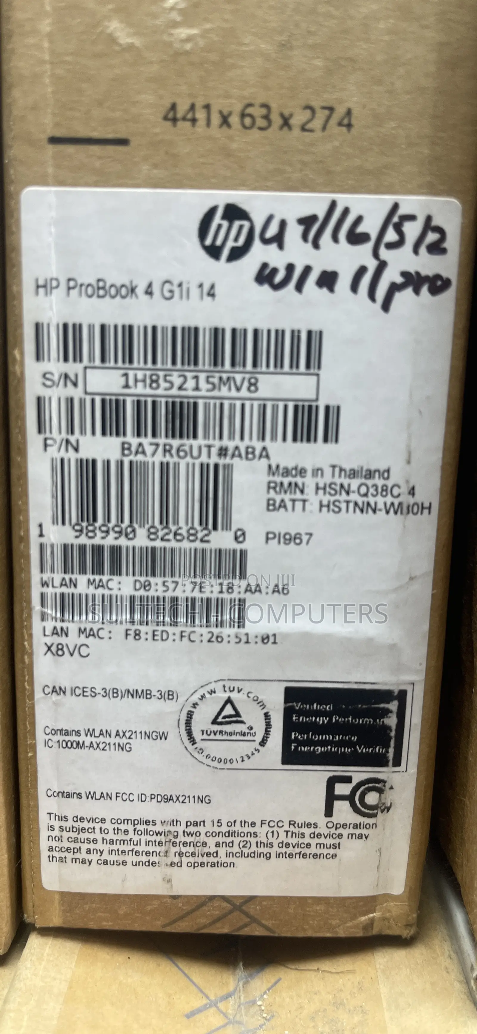 New Laptop HP ProBook 4 G1i 16GB Intel SSD 512GB