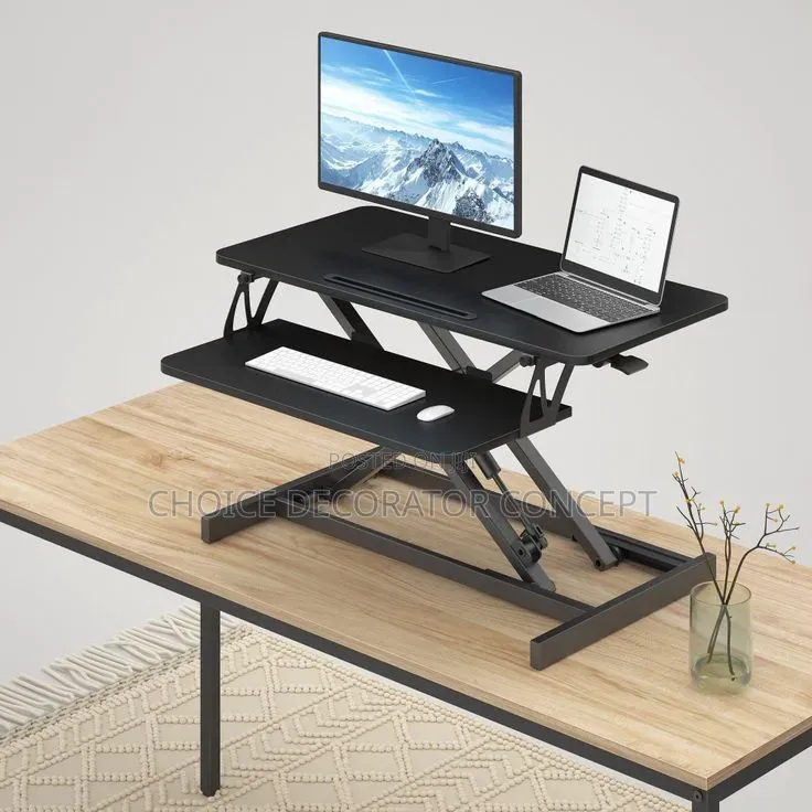 Black Sit-Stand Desk Converter
