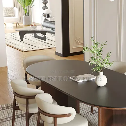 Retro Oval Plank Dining Table Set