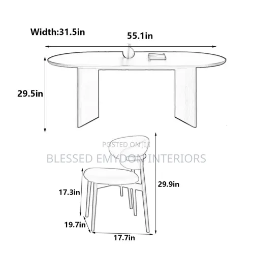 Retro Oval Plank Dining Table Set