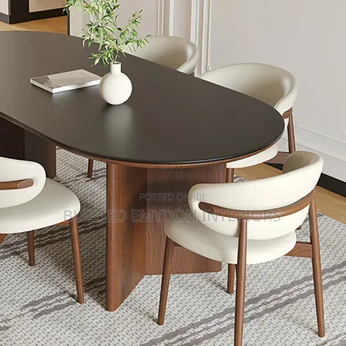 Retro Oval Plank Dining Table Set