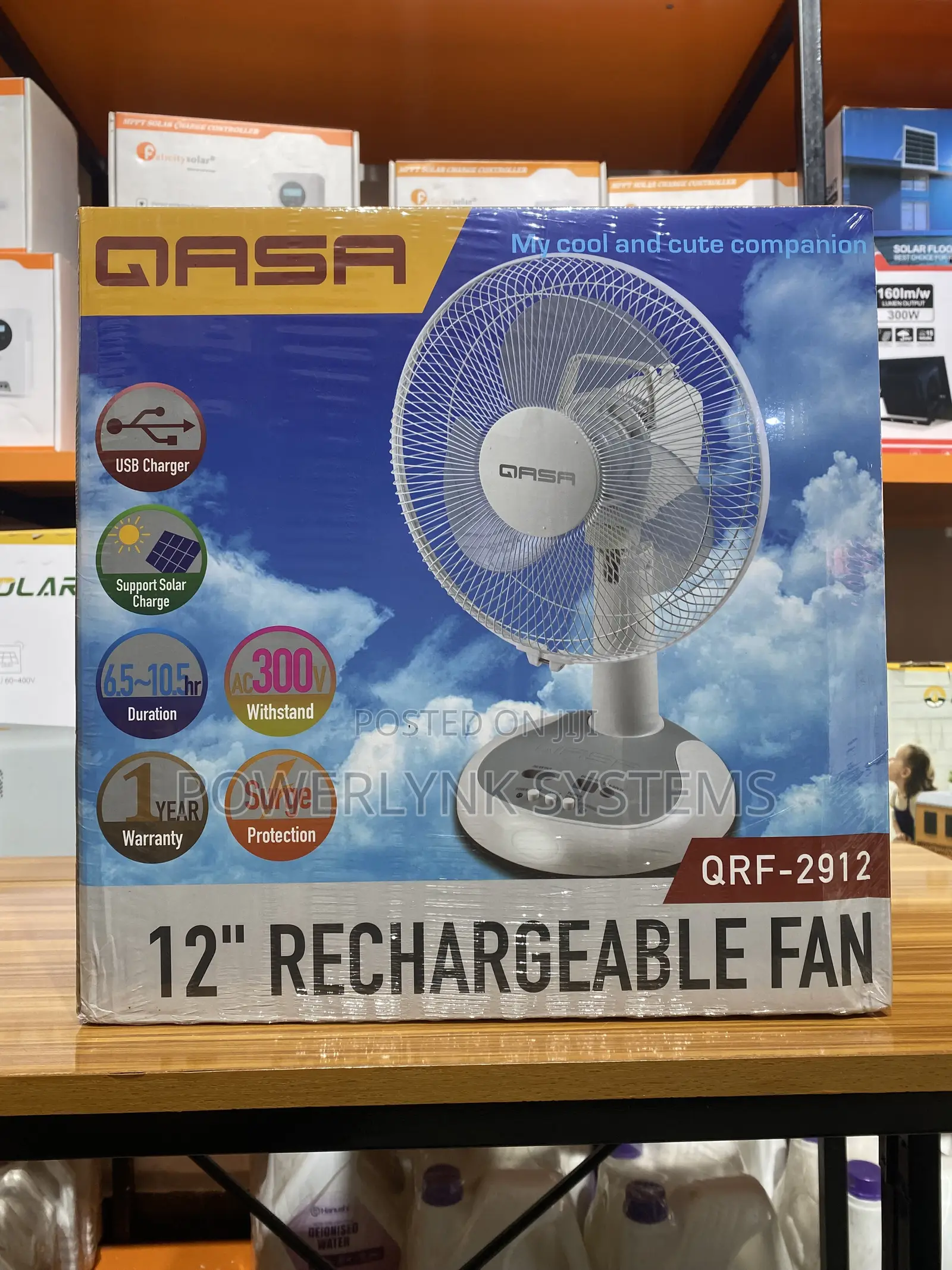 Qasa 12” Rechargeable Fan