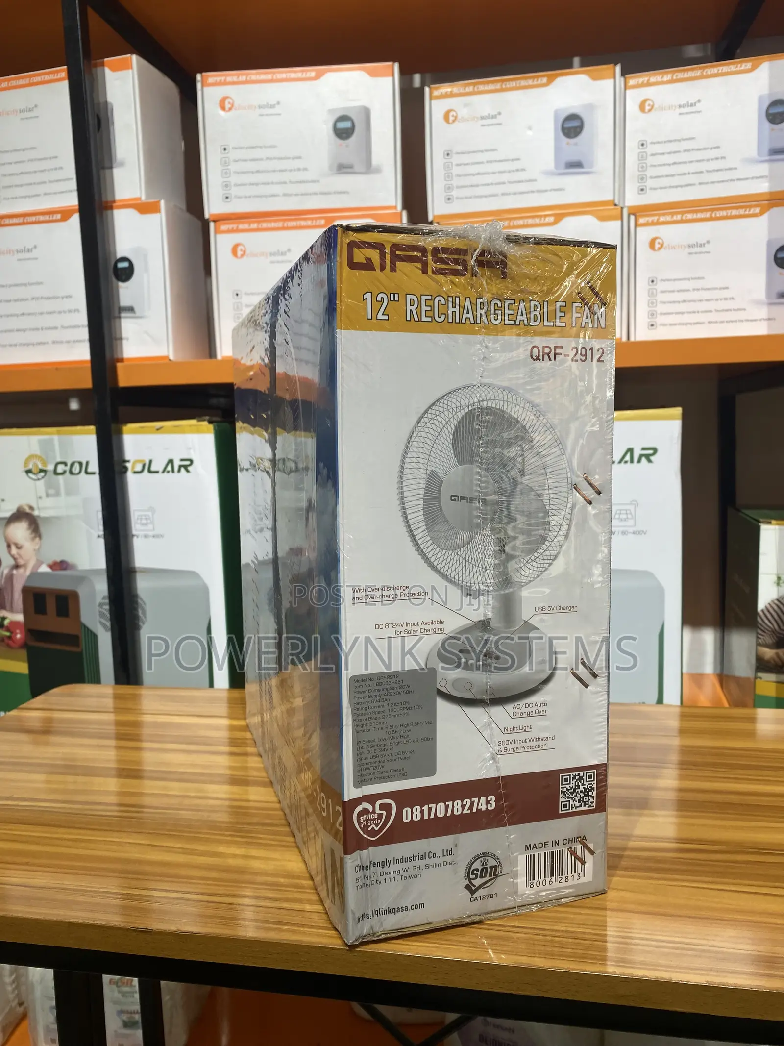 Qasa 12” Rechargeable Fan