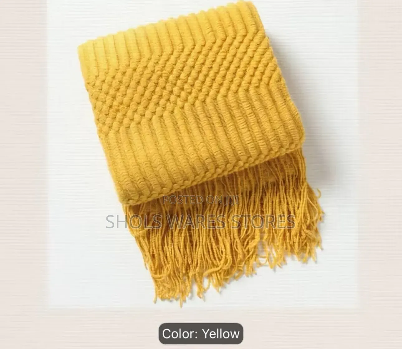 Boho Knitted Throw Blanket With Tassels 150by190cm