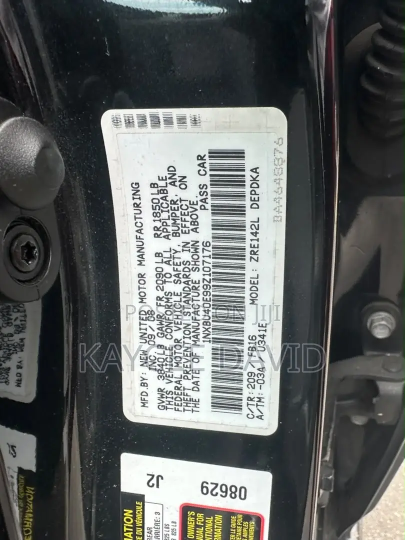 Toyota Corolla LE 4dr Sedan (1.8L 4 cyl 4A) 2009 Black