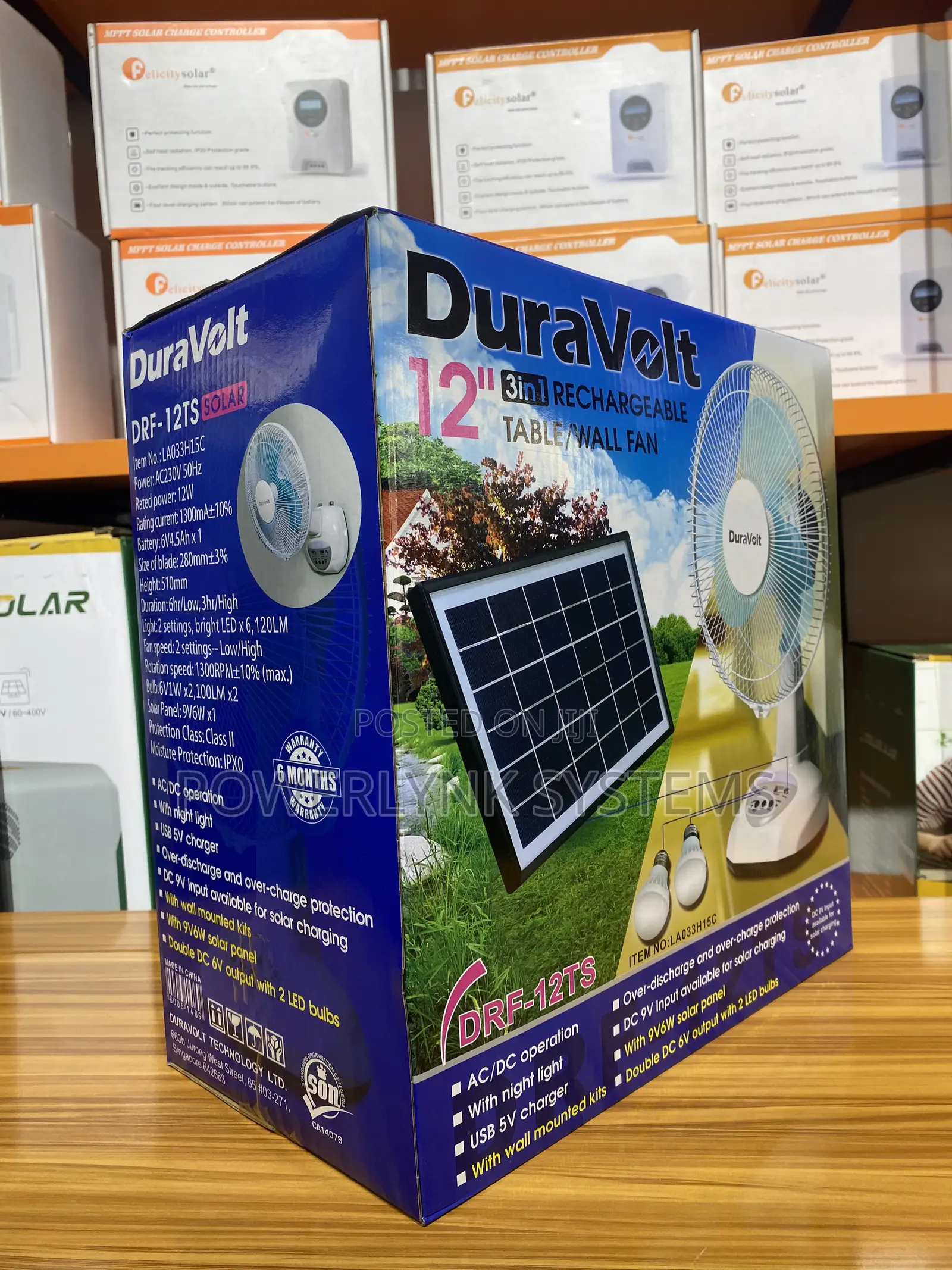Duravolt 12” 3in1 Rechargeable Fan