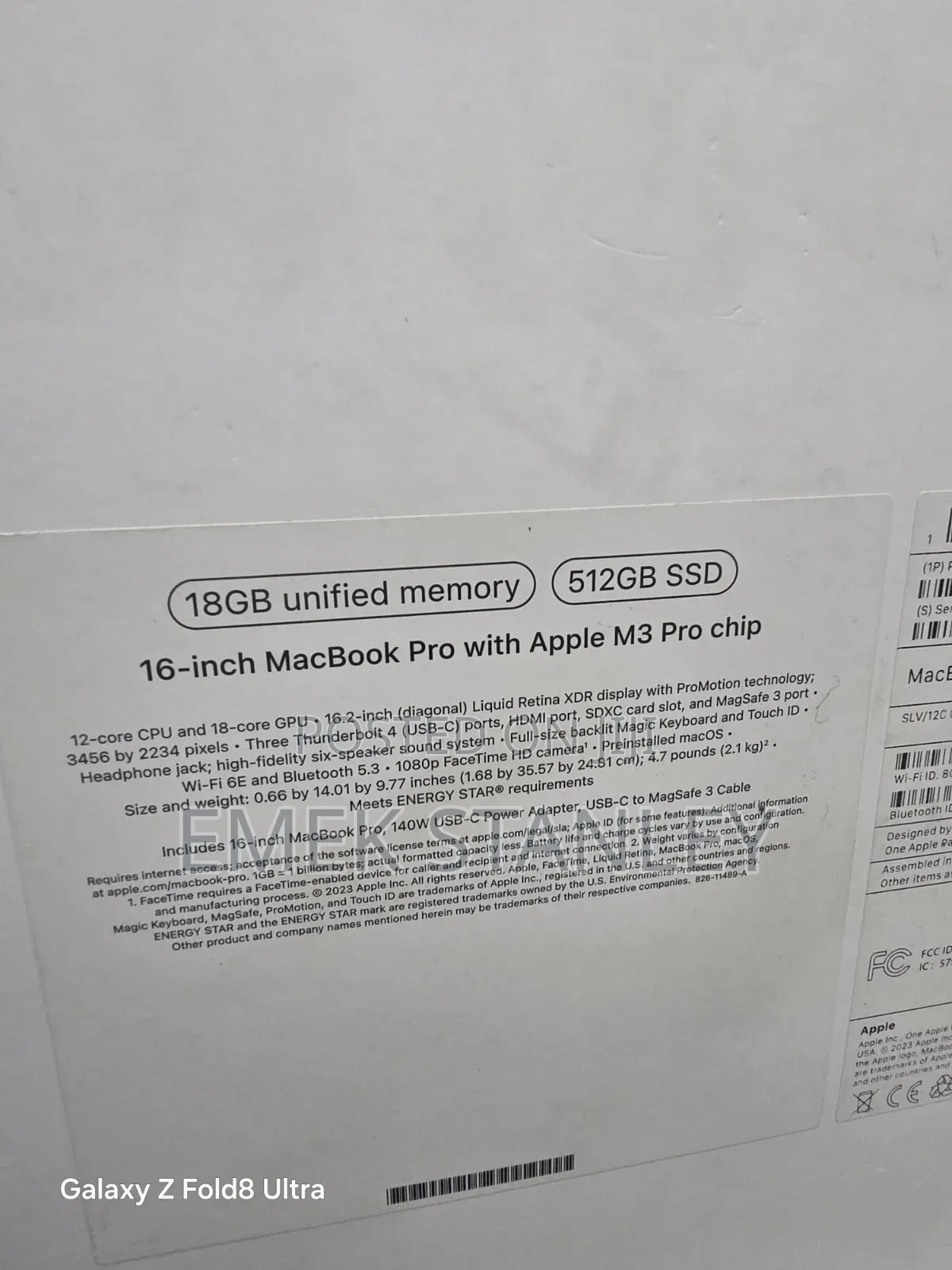 New Laptop Apple MacBook Pro 2023 M3 Pro 18GB Apple M3 Pro SSD 512GB