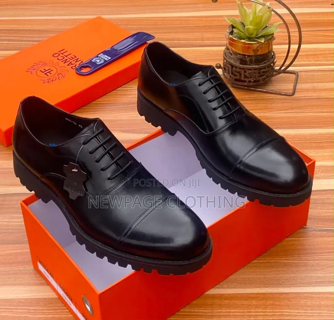 Men’s Turkish Italian Leather Derby Shoes – Bold Chunky Sole