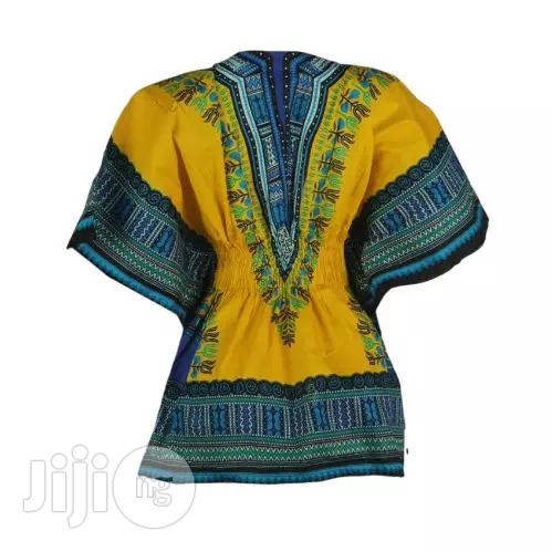 African Print Traditional Danshiki for Her - Yellow