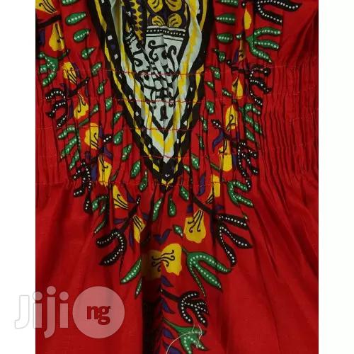 African Print Traditional Danshiki for Her -Red