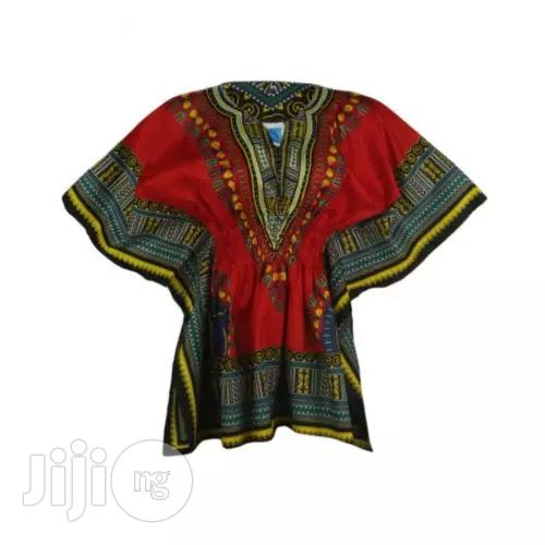 African Print Traditional Danshiki for Her -Red