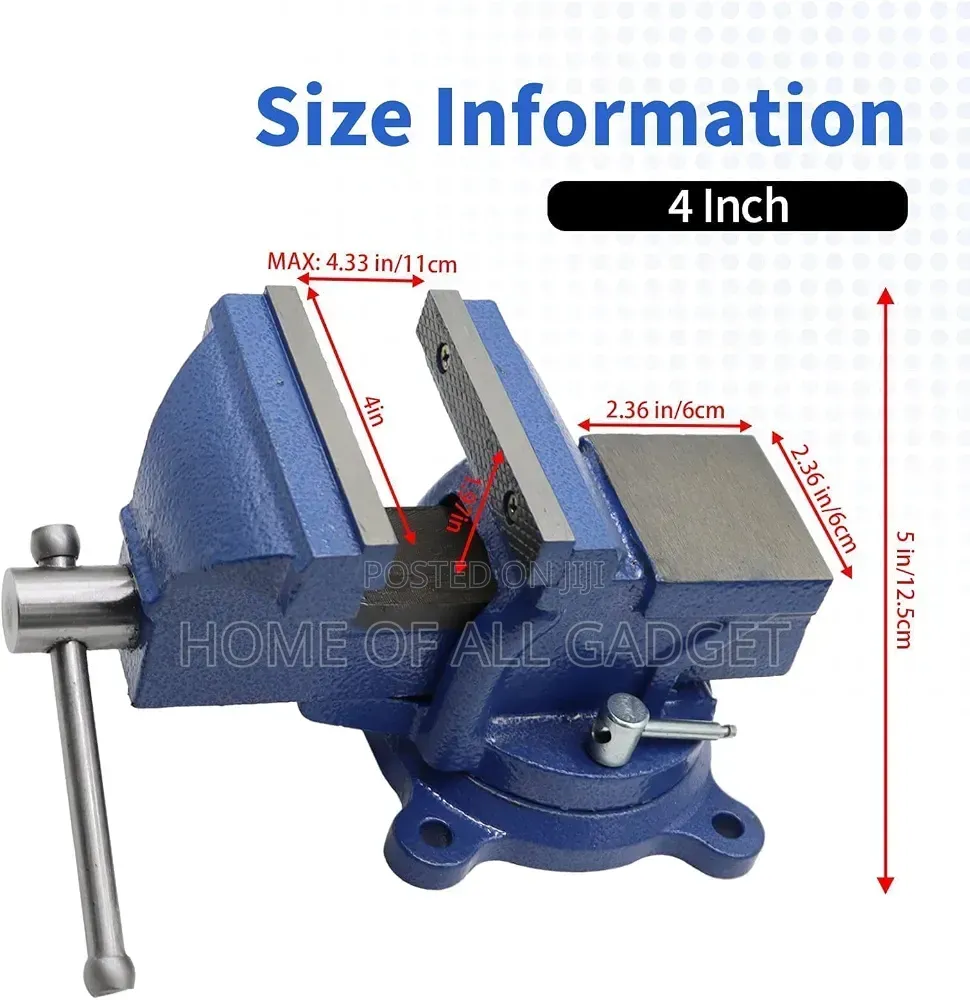Locking Base Heavy Duty Home Work 4 Inch Bench Vice 11ib/5kg