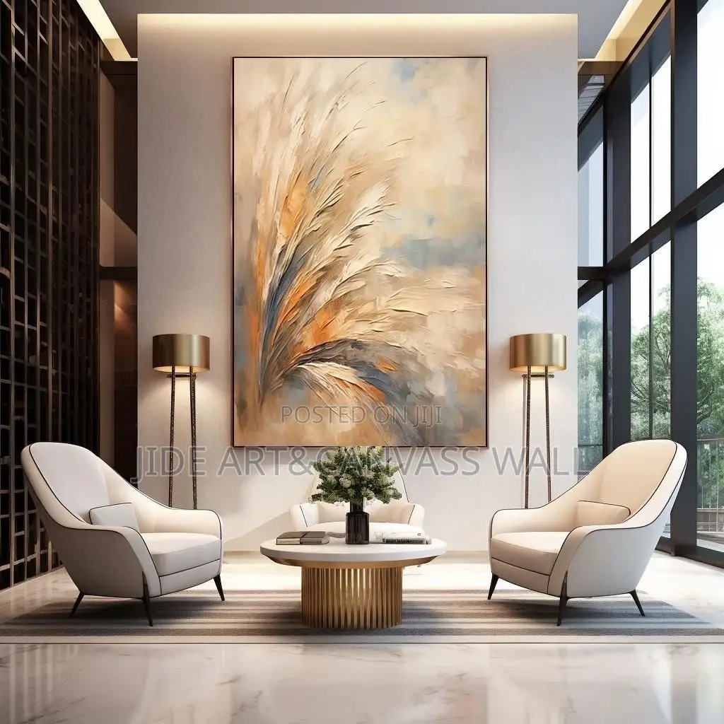 Abstract Canvas Artframe With Touch of Oil Gold on It