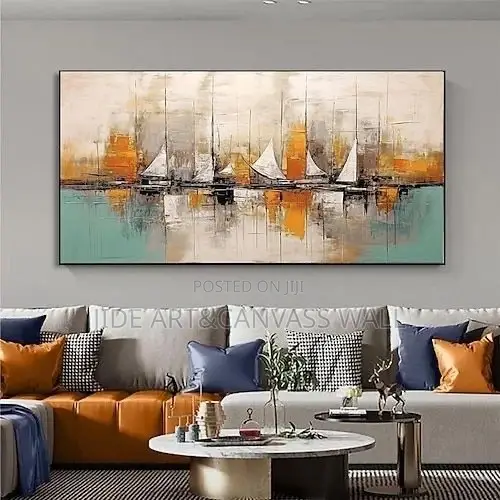 Abstract Canvas Artframe With Touch of Oil Gold on It
