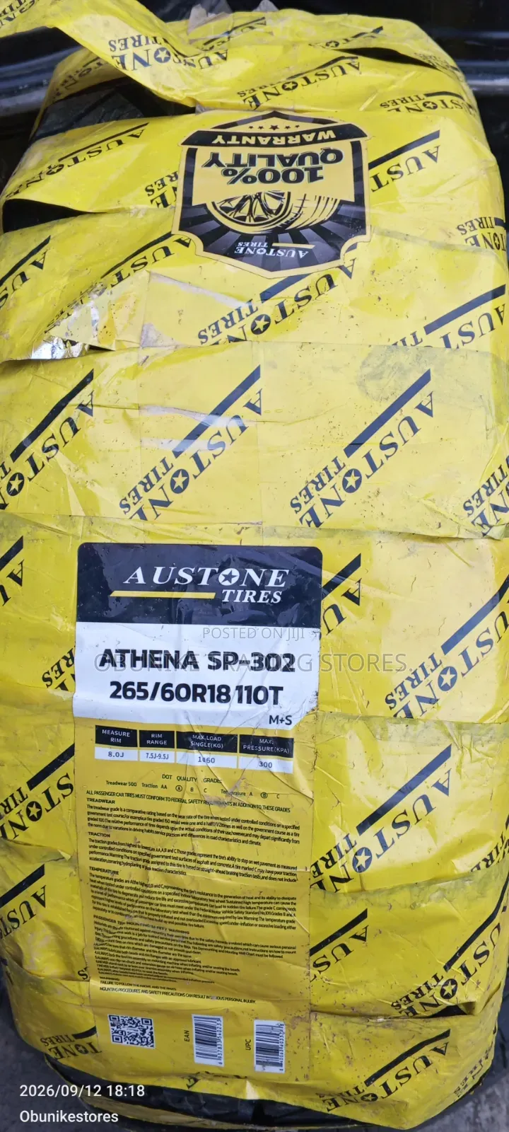 265/60r18 Austone Tyre.