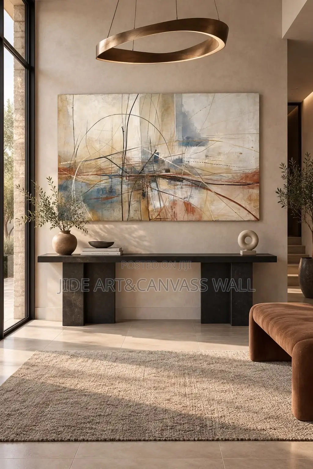 Abstract Canvas Artframe With Touch of Oil Gold on It