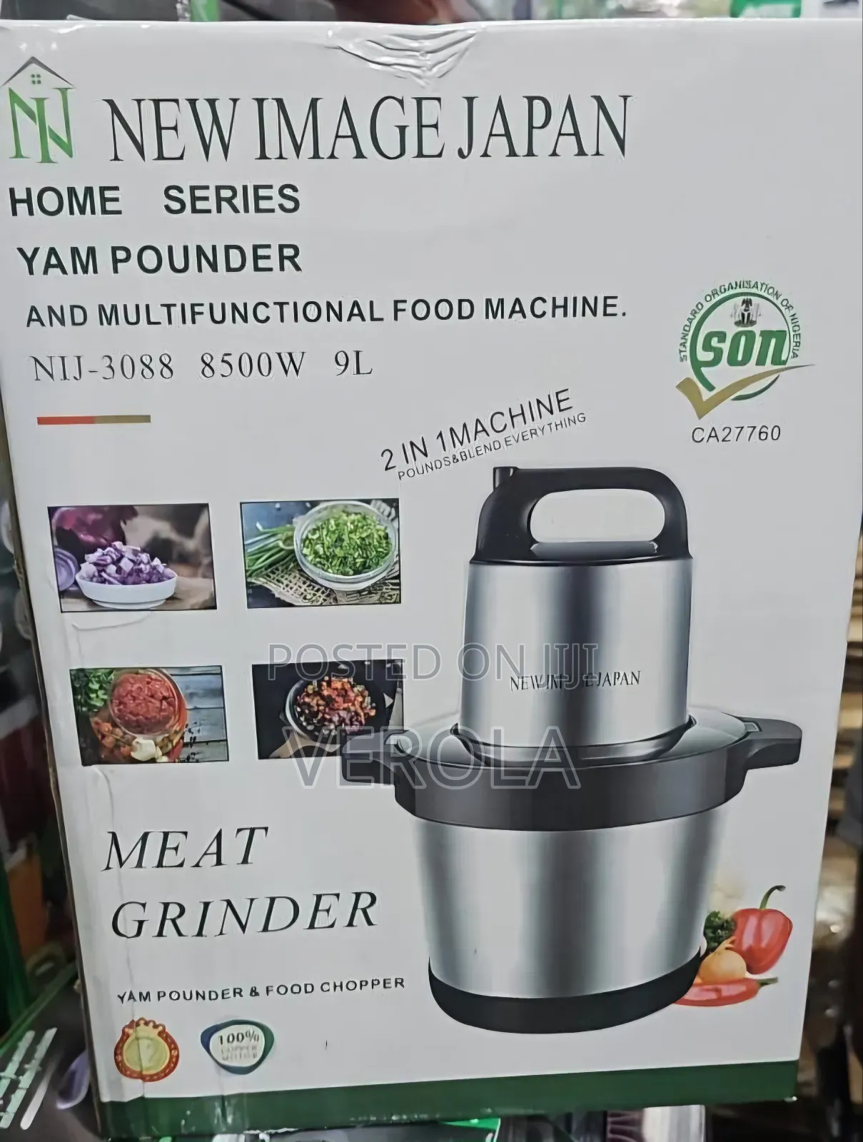 New Image Japan 2-in-1 Yam Pounder Multifunctional Food Machine – 9L