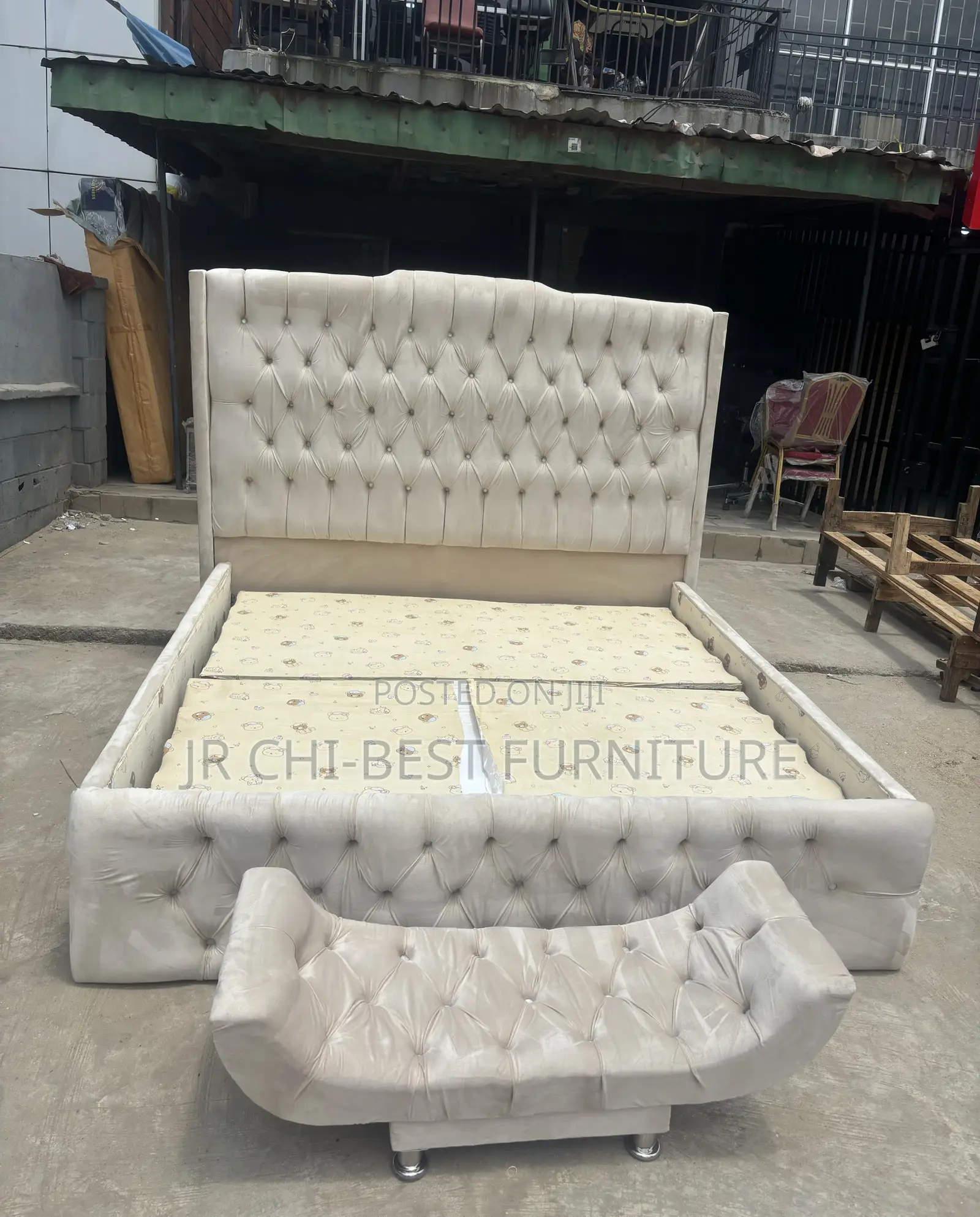 Top Quality 6 by 6 Tufted Bedframe and a Footrest