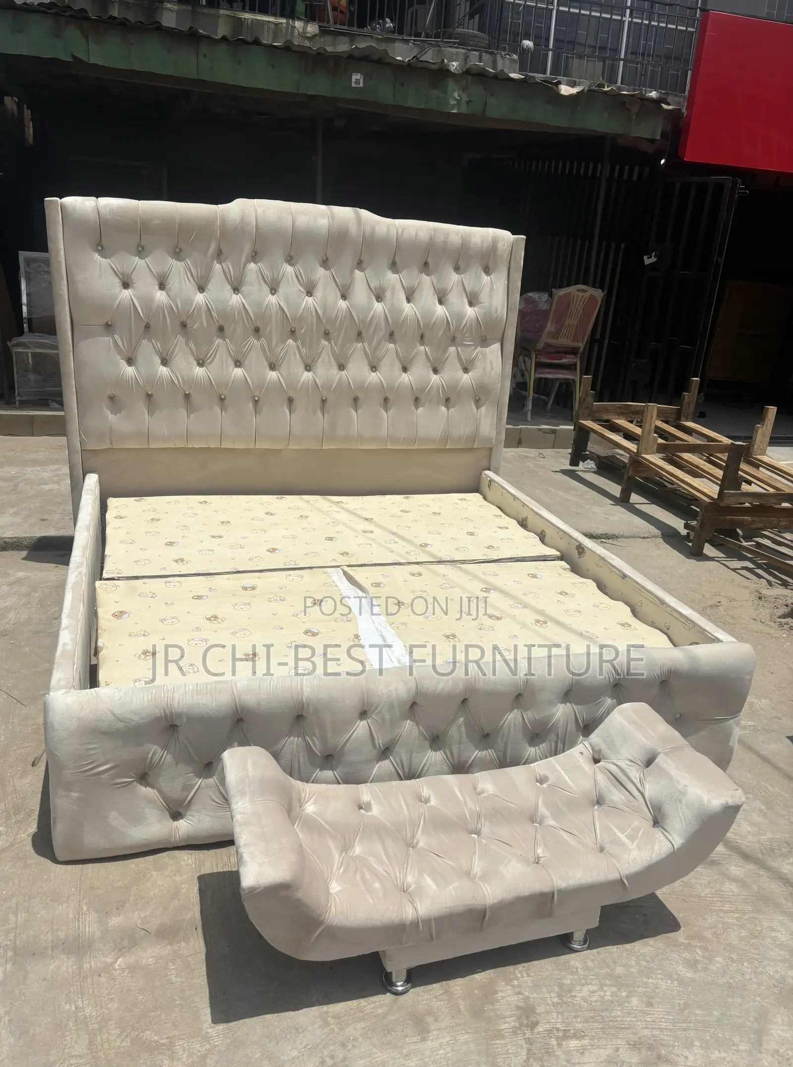 Top Quality 6 by 6 Tufted Bedframe and a Footrest