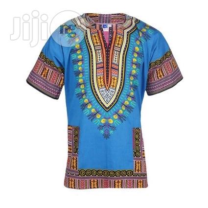 African Print Traditional Danshiki - Blue
