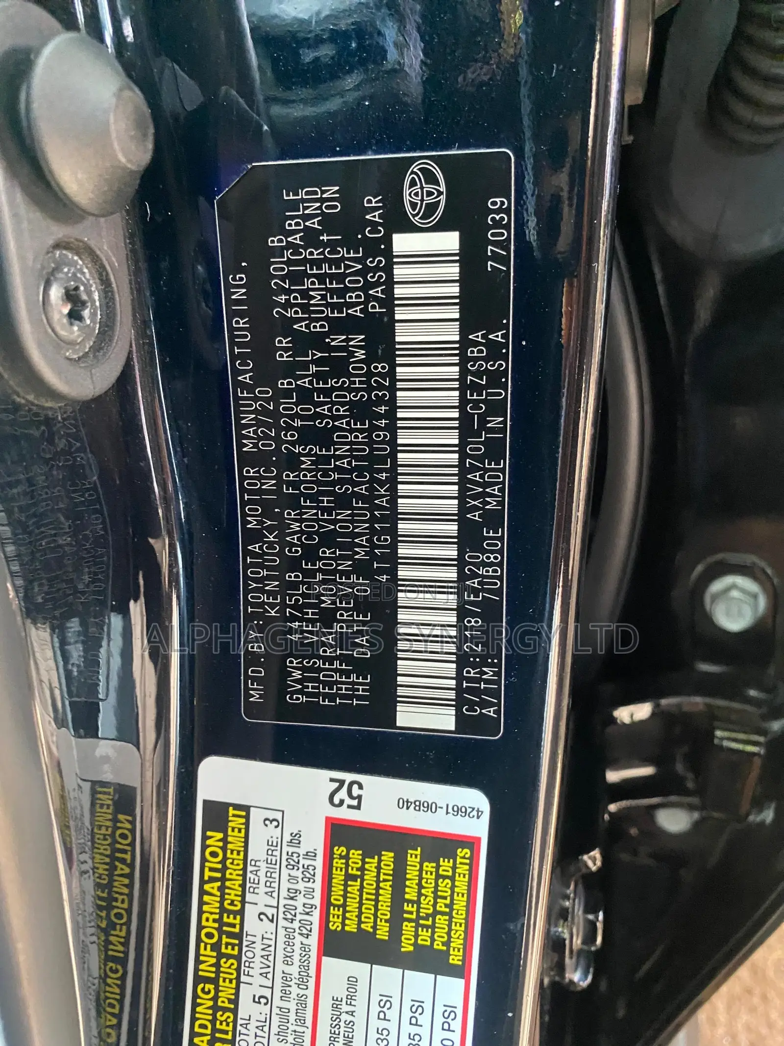Toyota Camry SE FWD 2020 Black