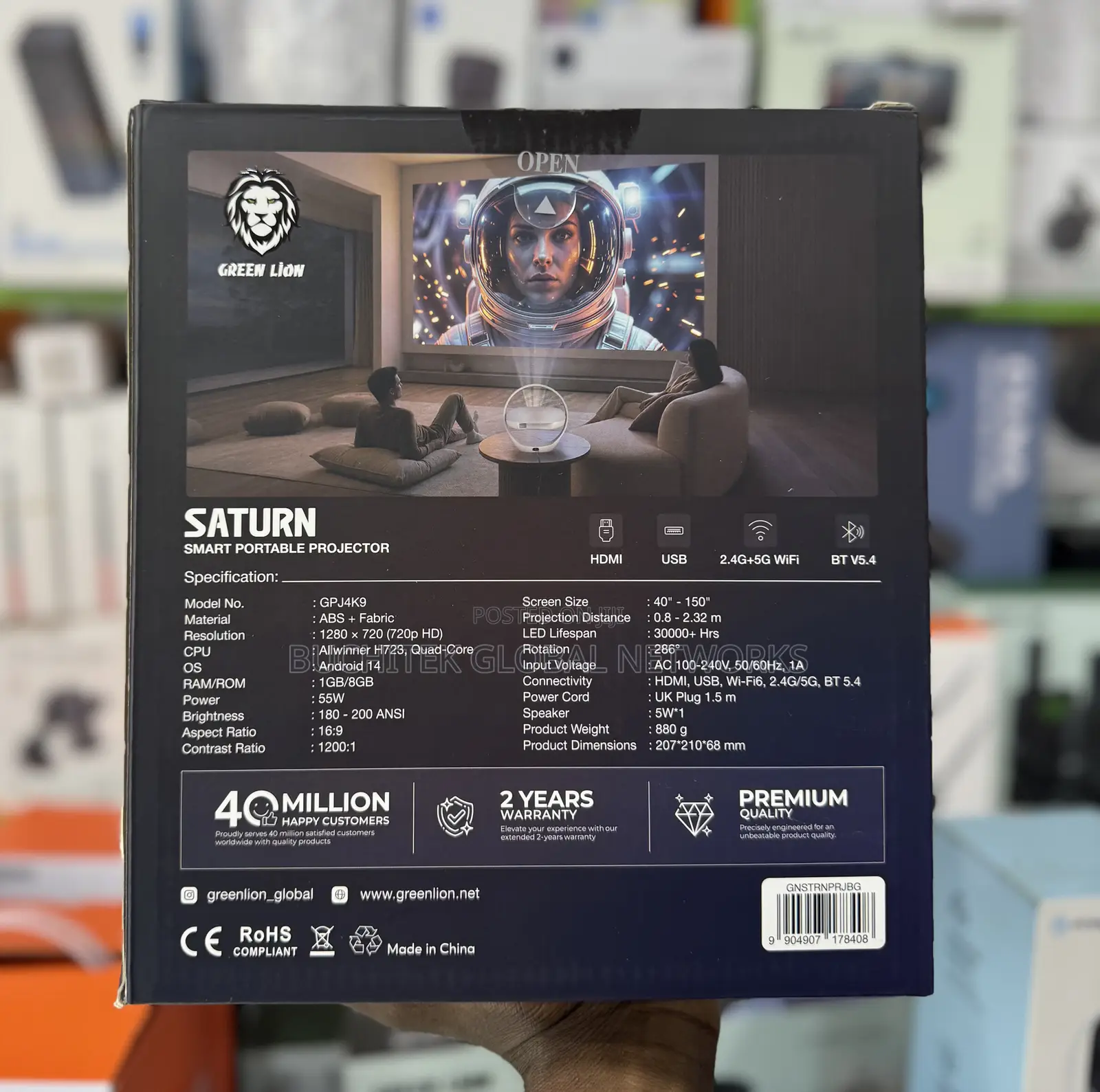 Greenlion Saturn Smart Portable Projector 200 Lumens