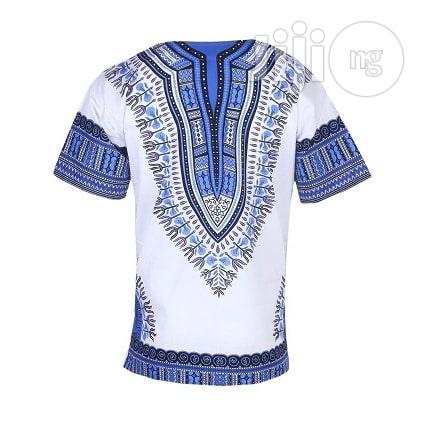 African Print Traditional Danshiki - White