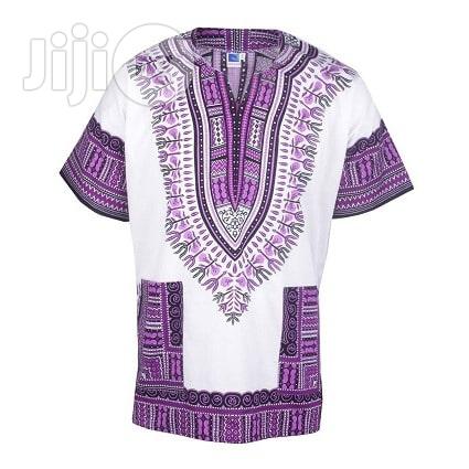 African Print Traditional Danshiki - White
