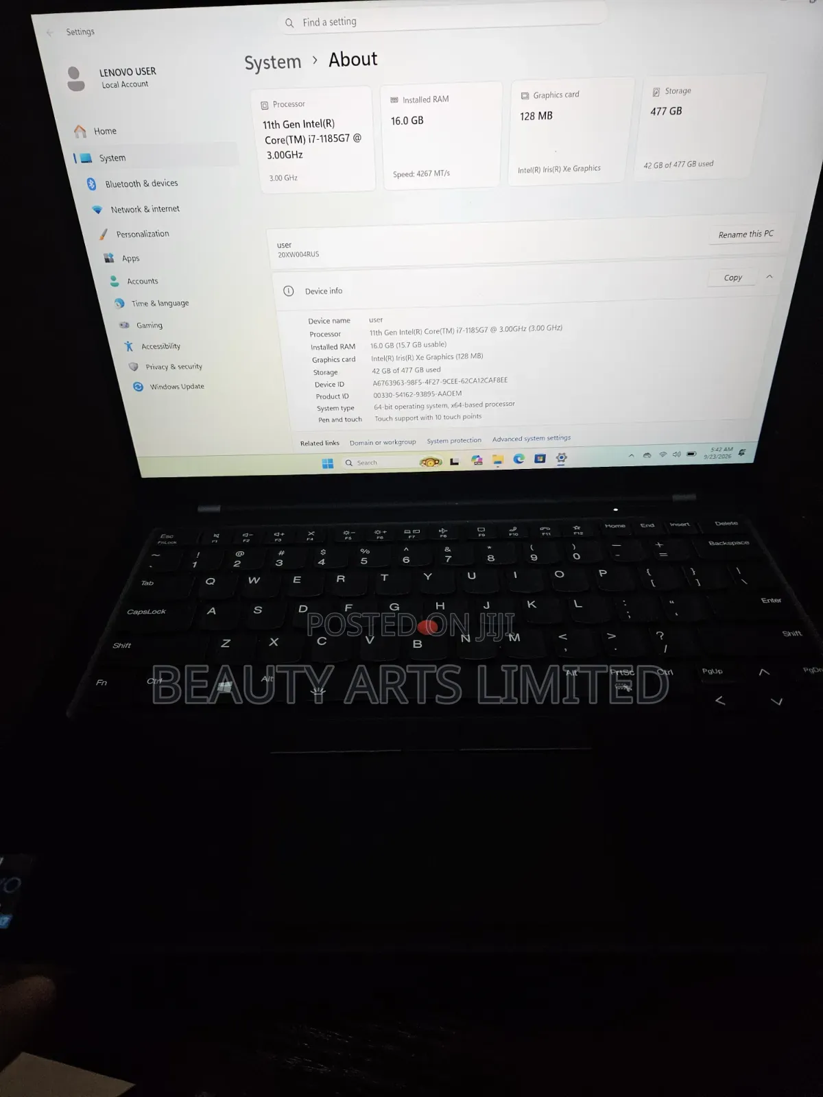 Laptop Lenovo ThinkPad X1 Carbon 16GB Intel Core i7 SSD 512GB