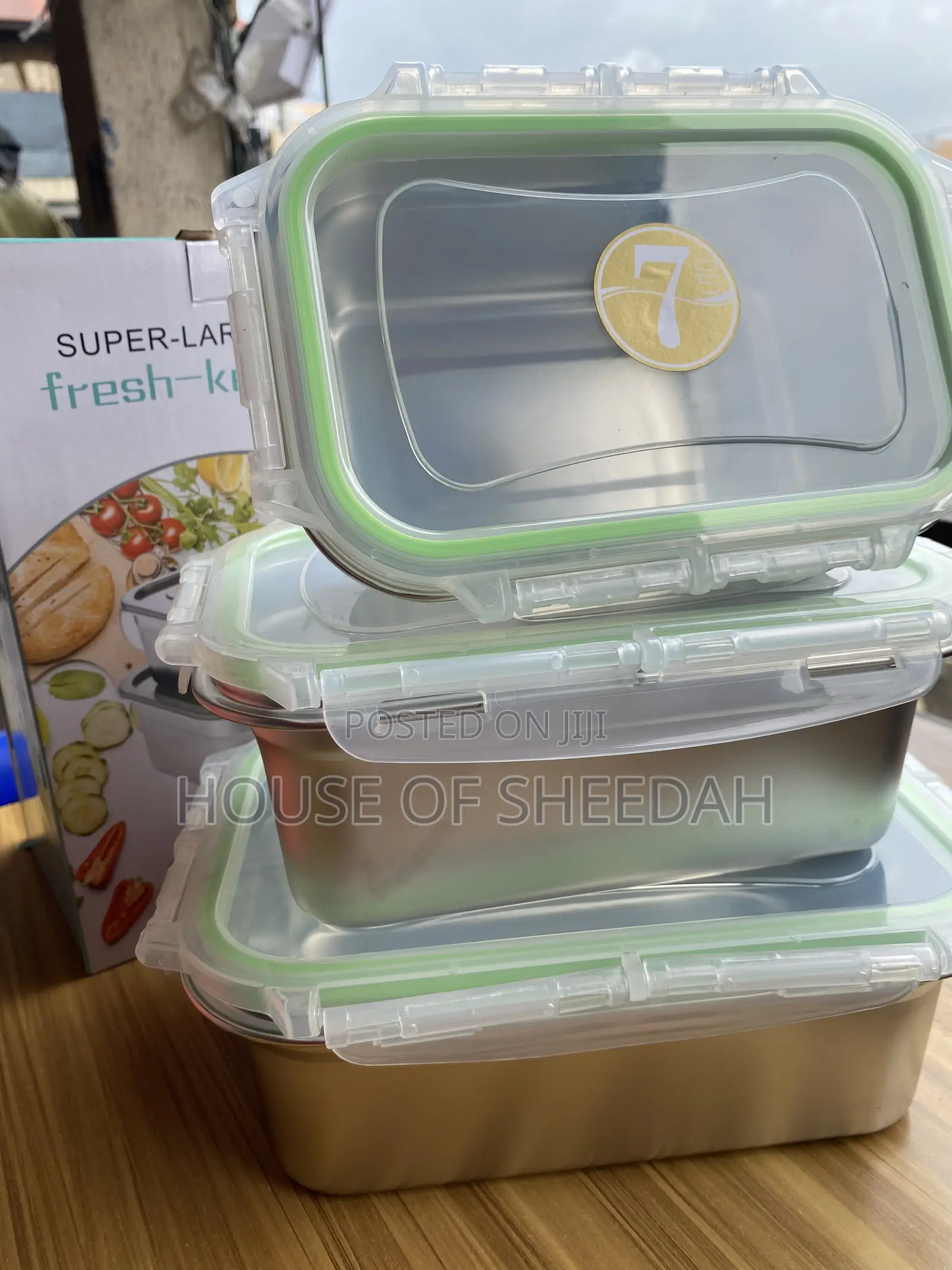 3 PCS Stackable Stainless Steel Food Storage Containers
