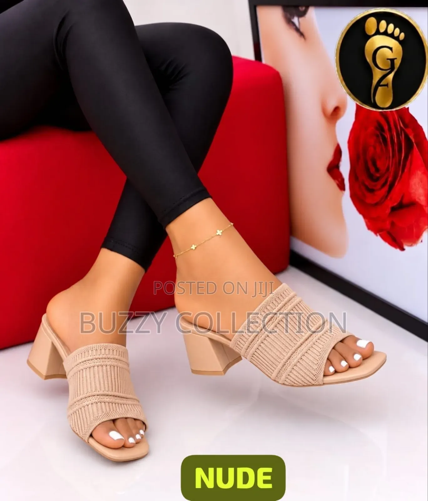 High Quality Low Block Heel Slippers