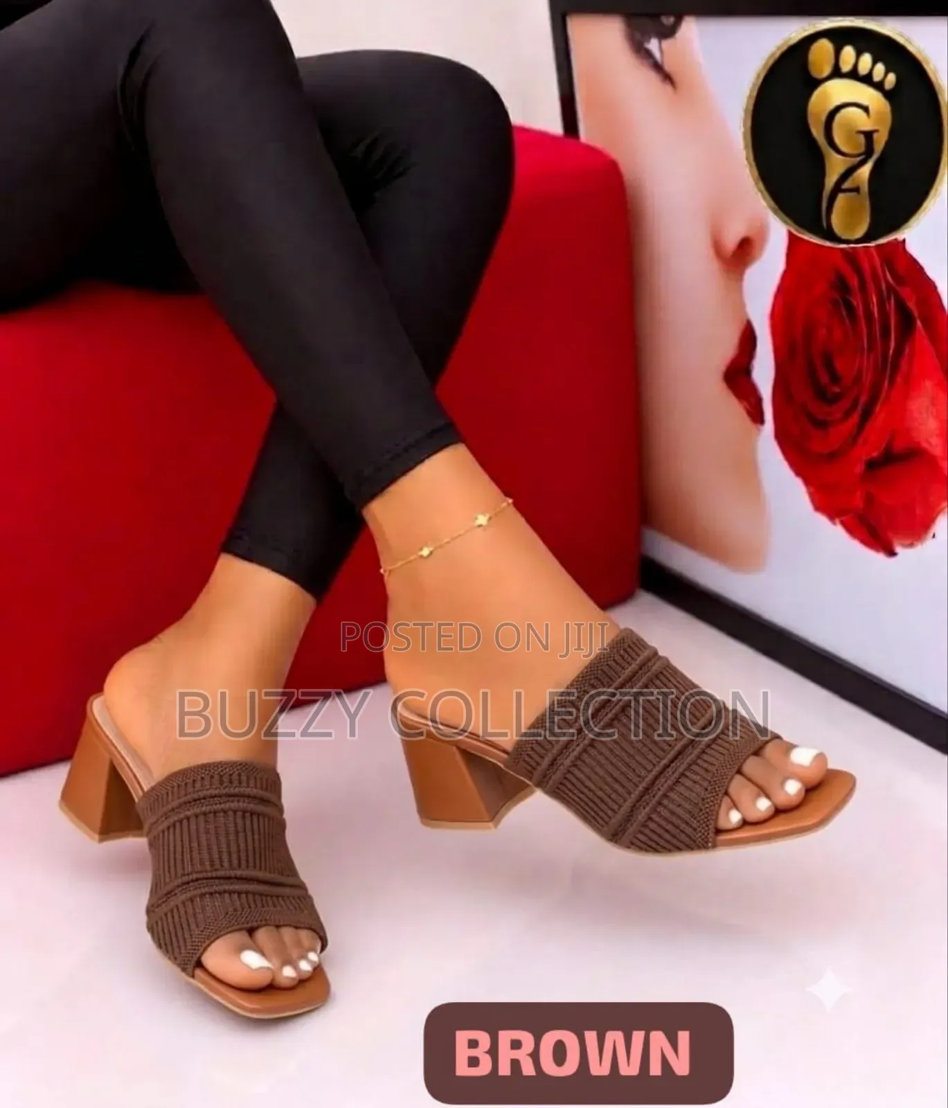 High Quality Low Block Heel Slippers