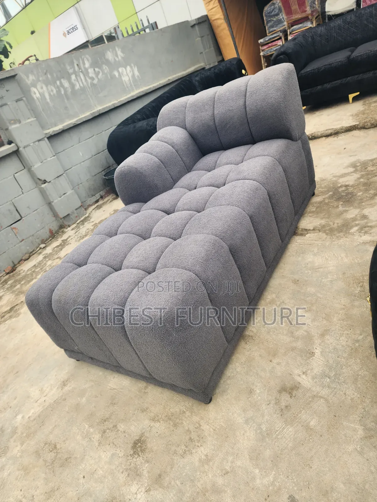 Executive L-Shaped Fabric Sofa Chair.