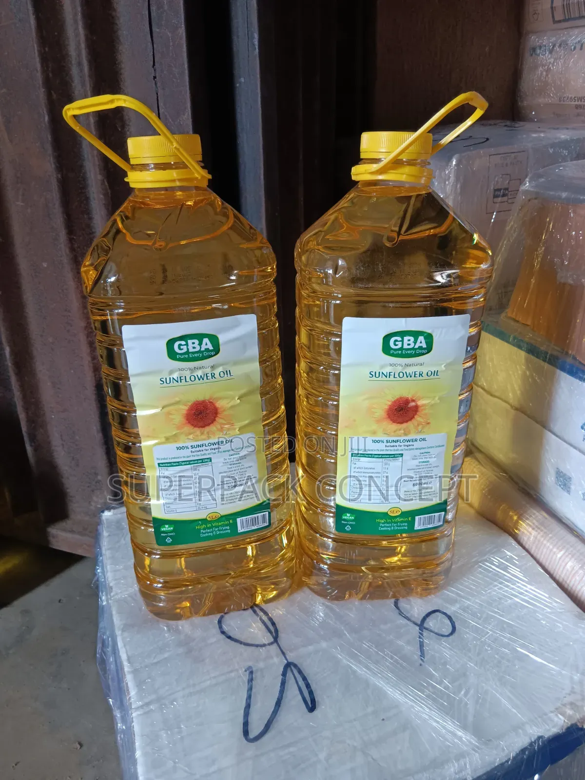 A Carton of 5Litre GBA Sunflower Oil by 4