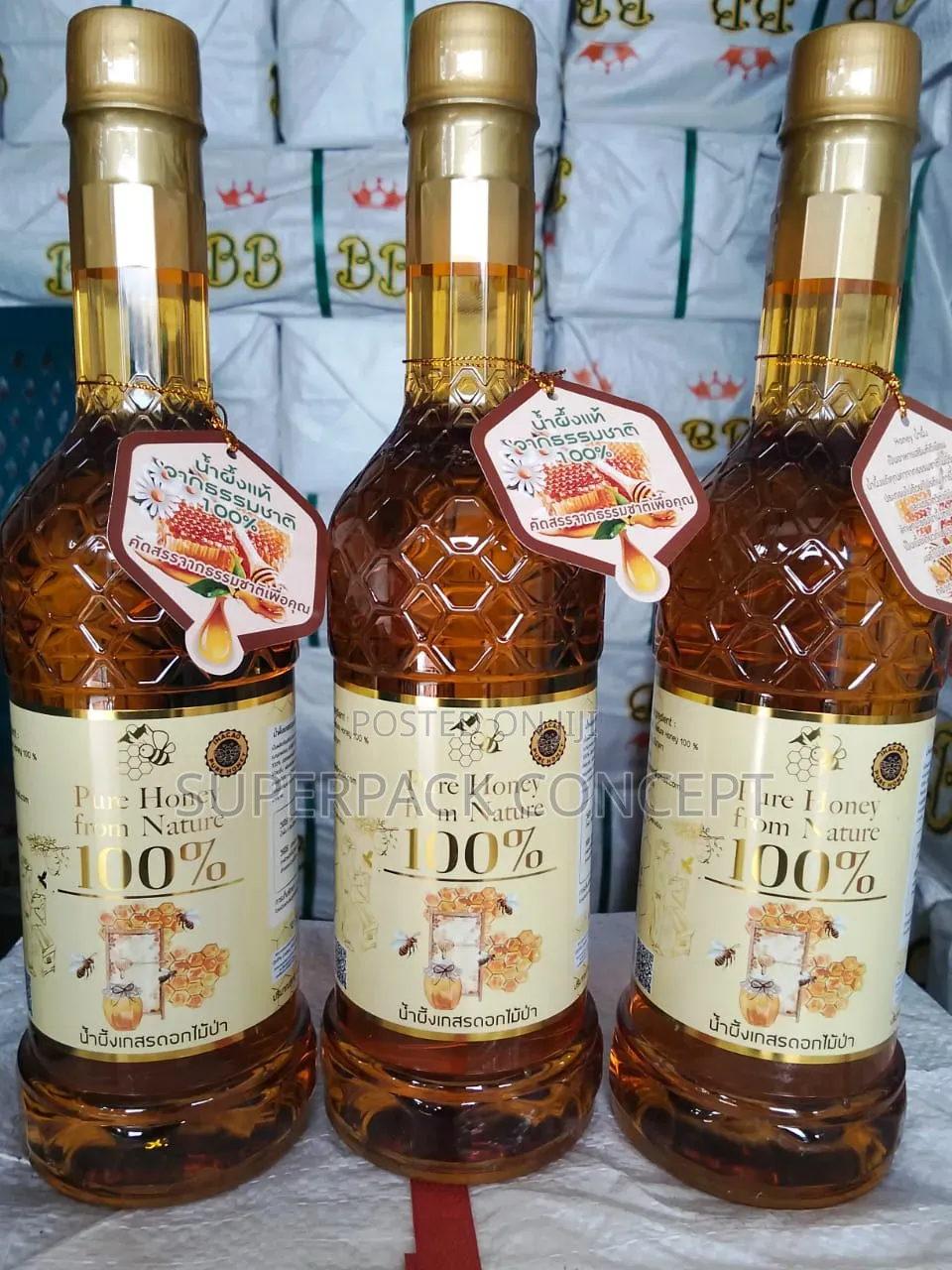 A Carton of Thailand 100% Pure Honey by 12