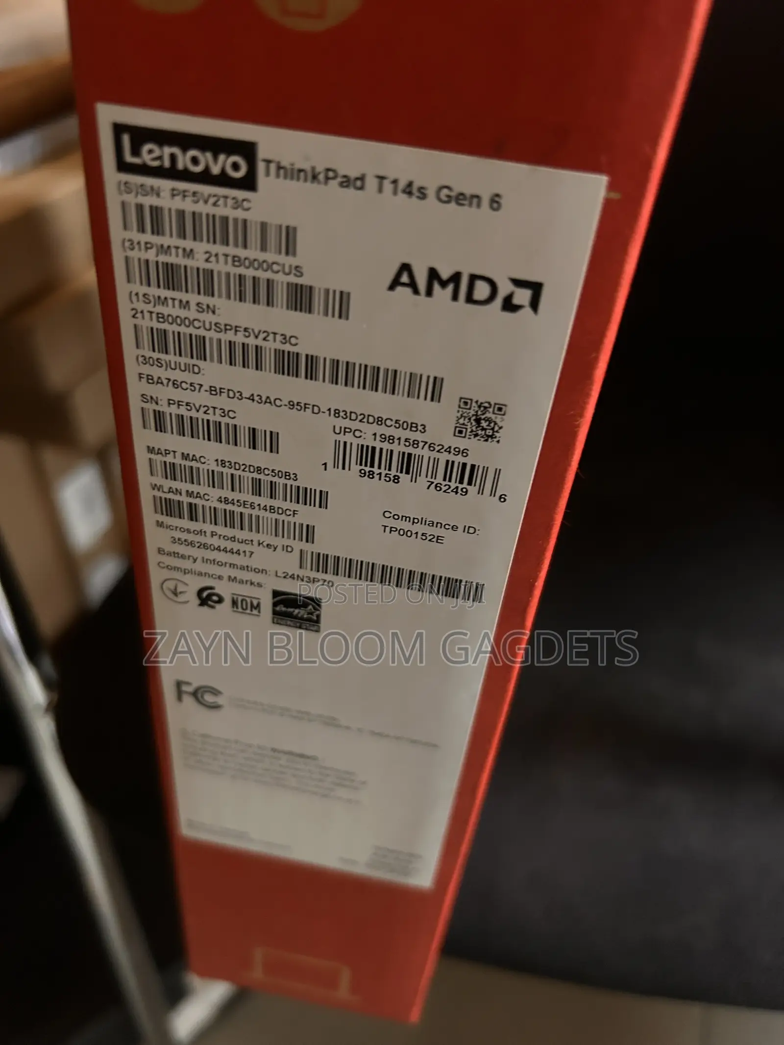 New Laptop Lenovo ThinkPad T14 16GB AMD Ryzen 5 SSD 256GB