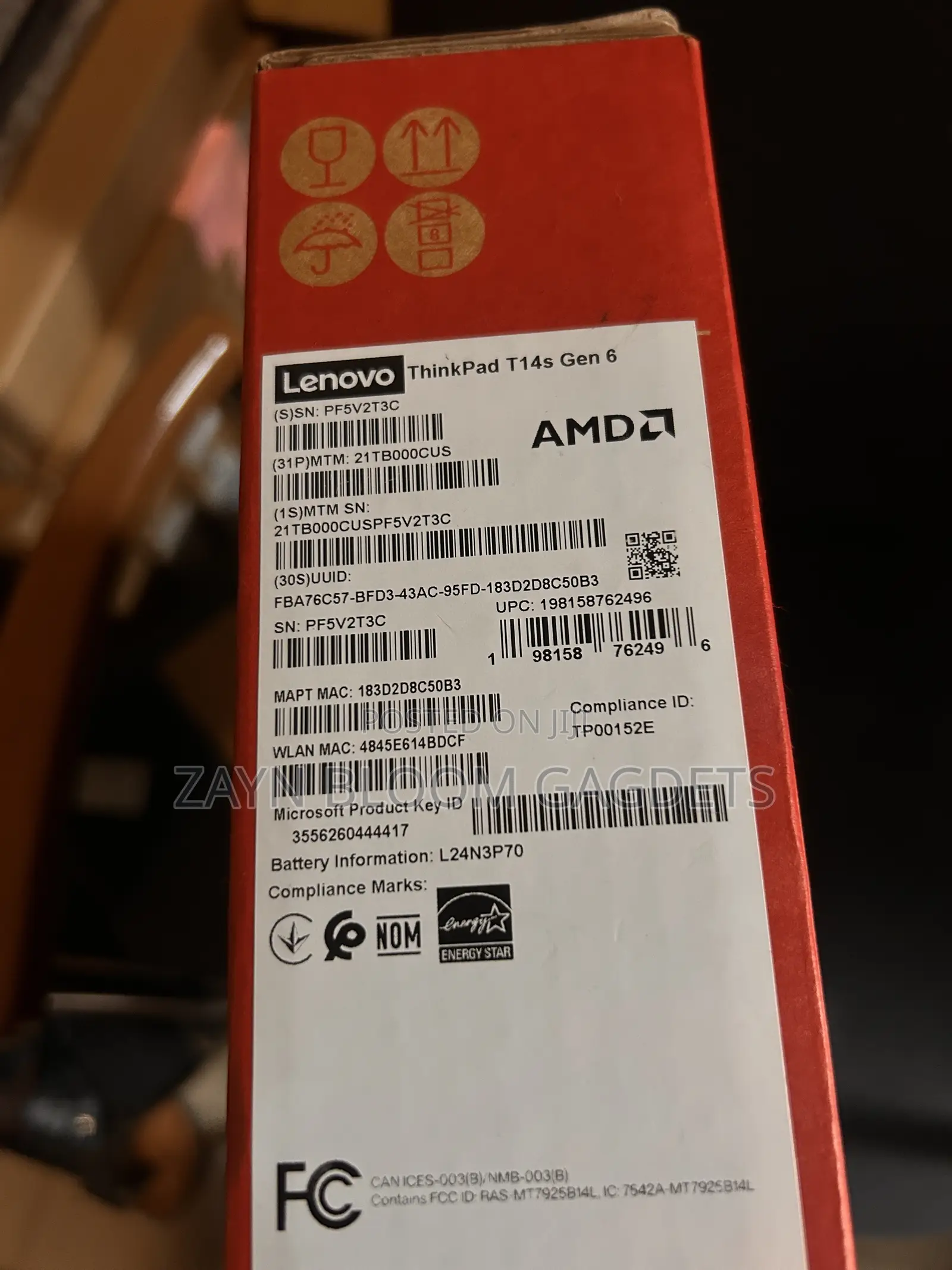 New Laptop Lenovo ThinkPad T14 16GB AMD Ryzen 5 SSD 256GB