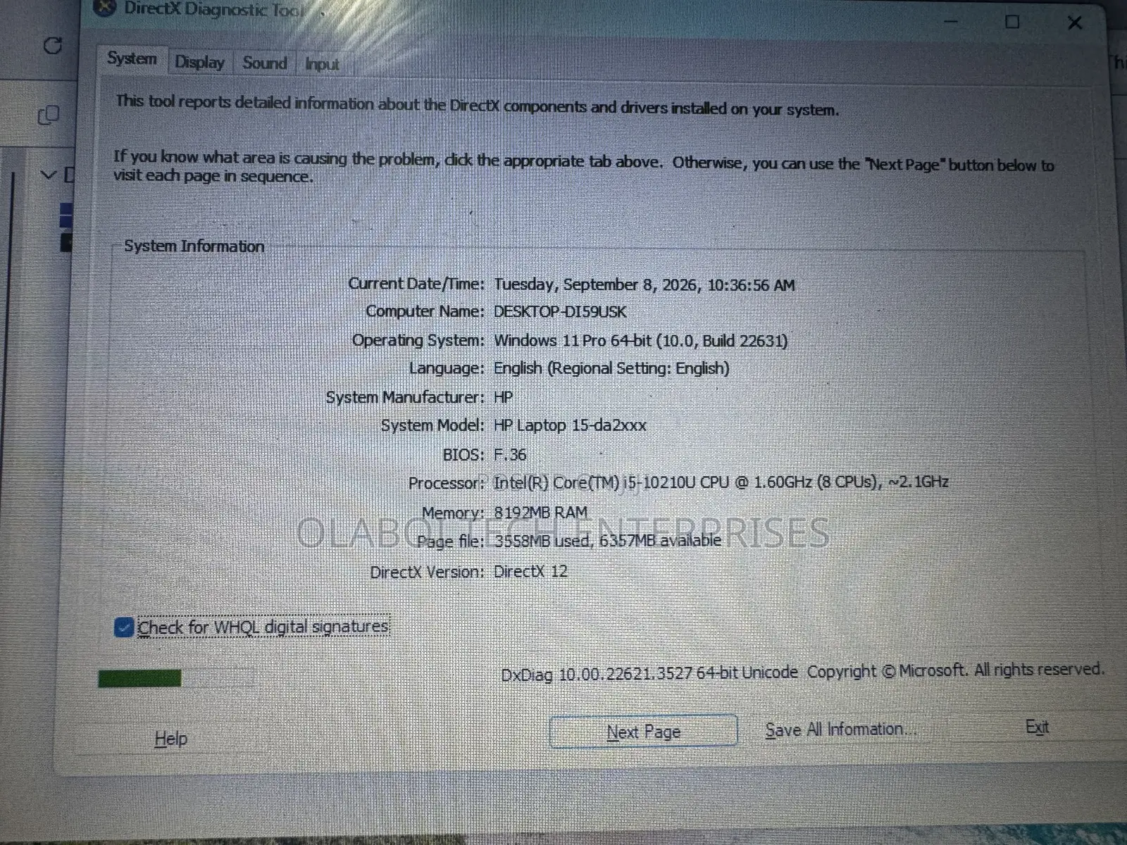 Laptop HP 15-da3007nia 8GB Intel Core i5 SSD 256GB