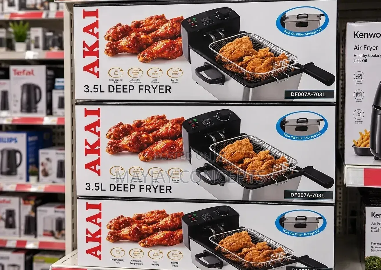 AKAI 3.5L Electric Deep Fryer With Adjustable Temperature–DF007A-703l