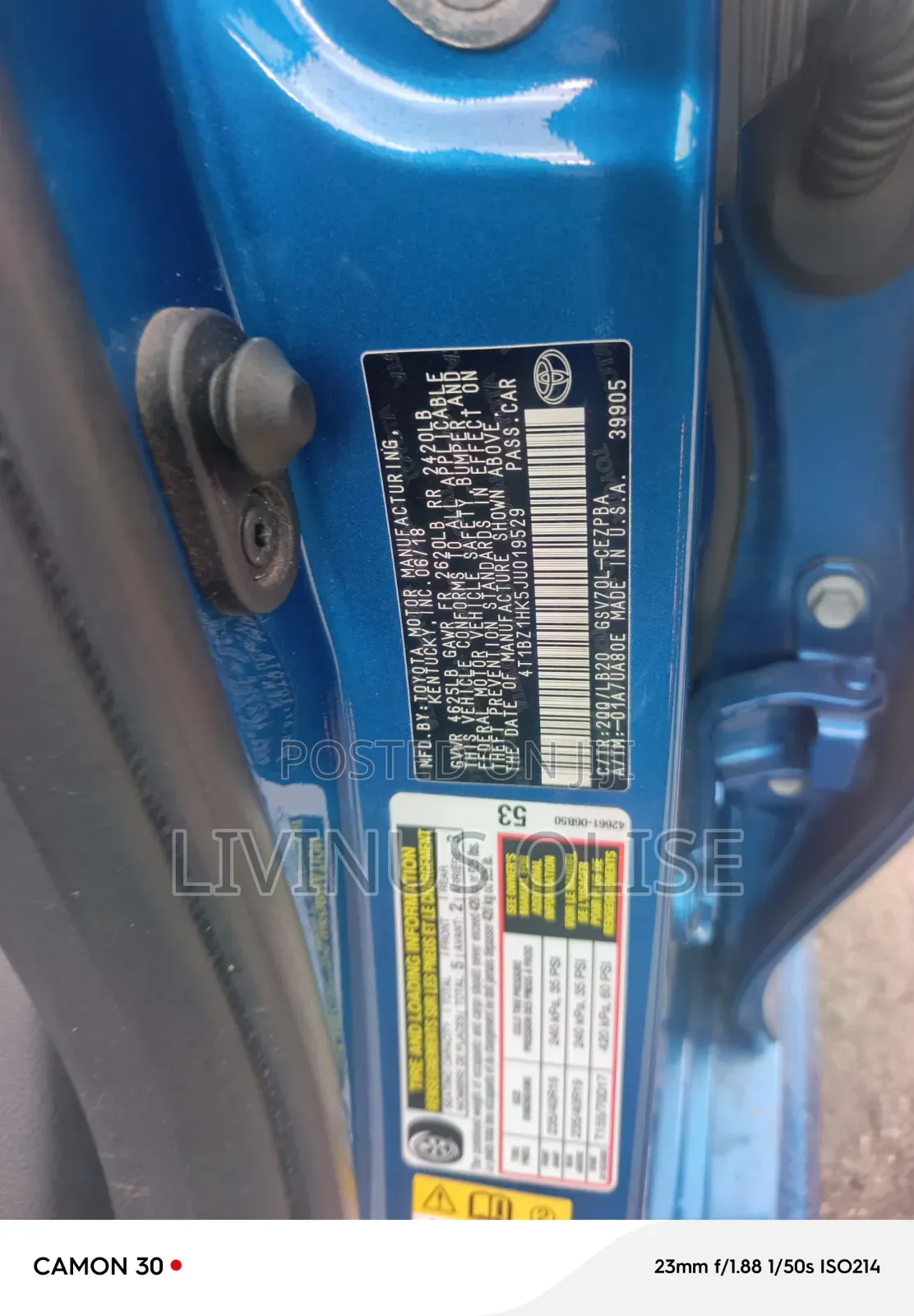 Toyota Camry XSE FWD (2.5L 4cyl 8AM) 2018 Blue