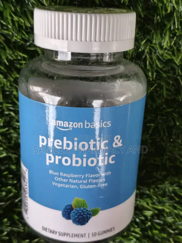 Amazon Basics Prebiotic and Probiotic Gummies, 2B CFU, Blue Raspberry
