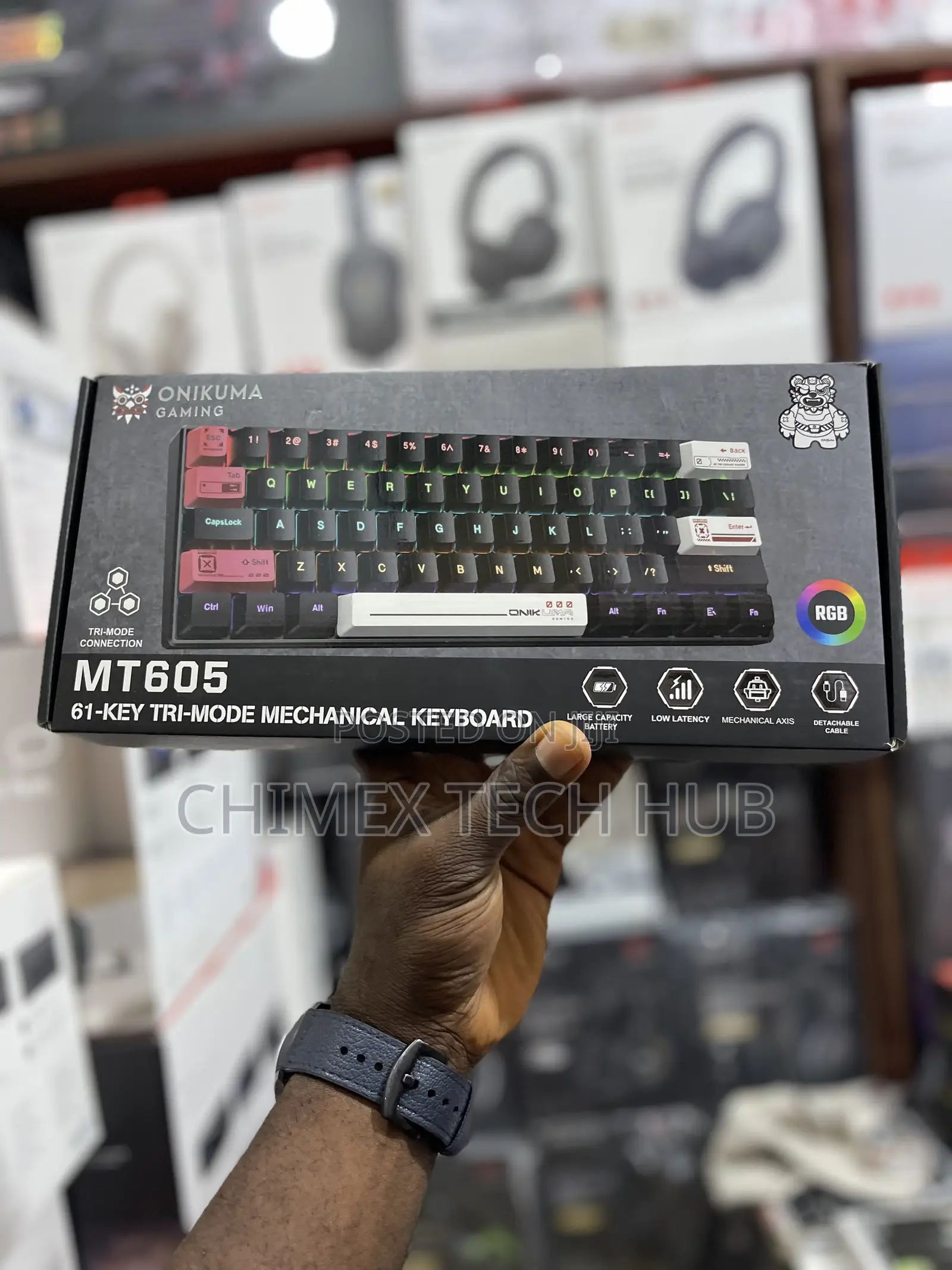 Onikuma Gaming Mt605 61-Key Tri-Mode Mechanical Keyboard